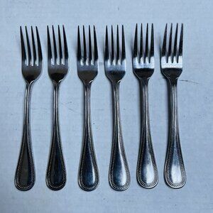 OXFORD HALL Stratton Stainless Flatware Beaded Edge Crafted in Japan Dinner Fork